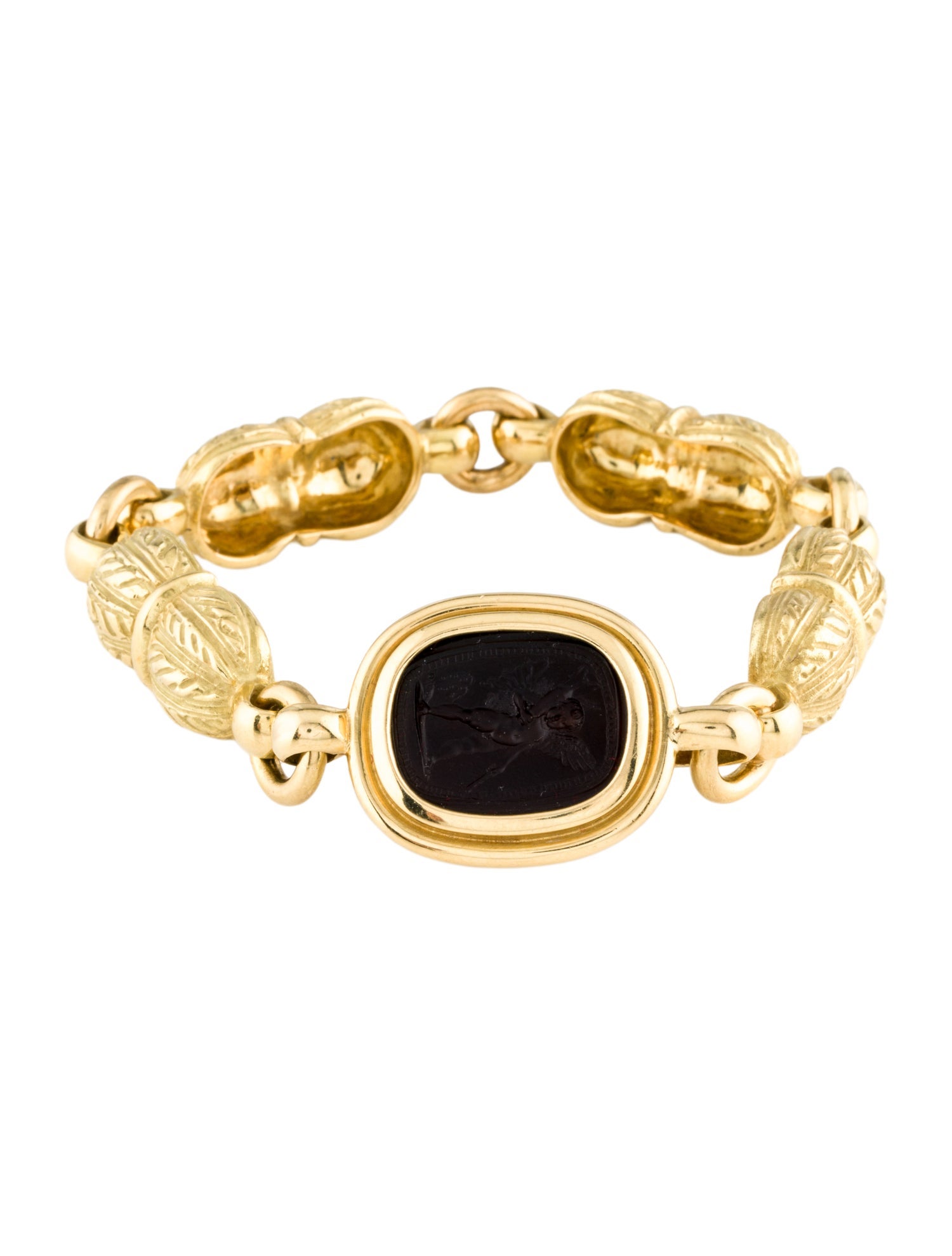 Elizabeth Gage Cupid Intaglio Link Bracelet