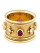 Elizabeth Gage 18K 1.08ctw Ruby & Diamond Templar Eternity Band