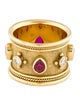 Elizabeth Gage 18K 1.08ctw Ruby & Diamond Templar Eternity Band