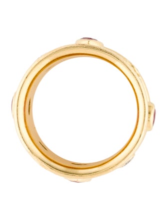 Elizabeth Gage 18K 1.08ctw Ruby & Diamond Templar Eternity Band