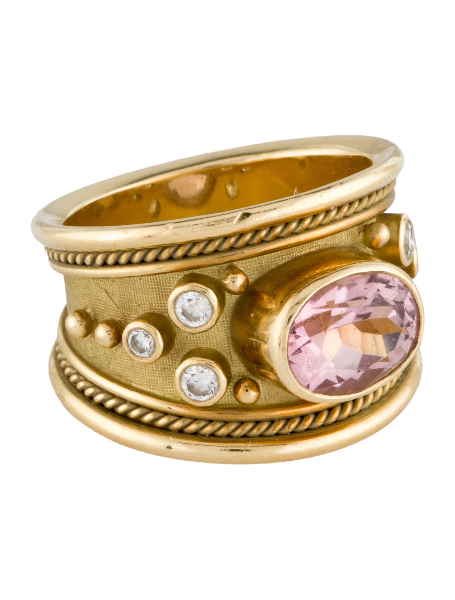 Elizabeth Gage 18K Tourmaline & Diamond Templar Ring