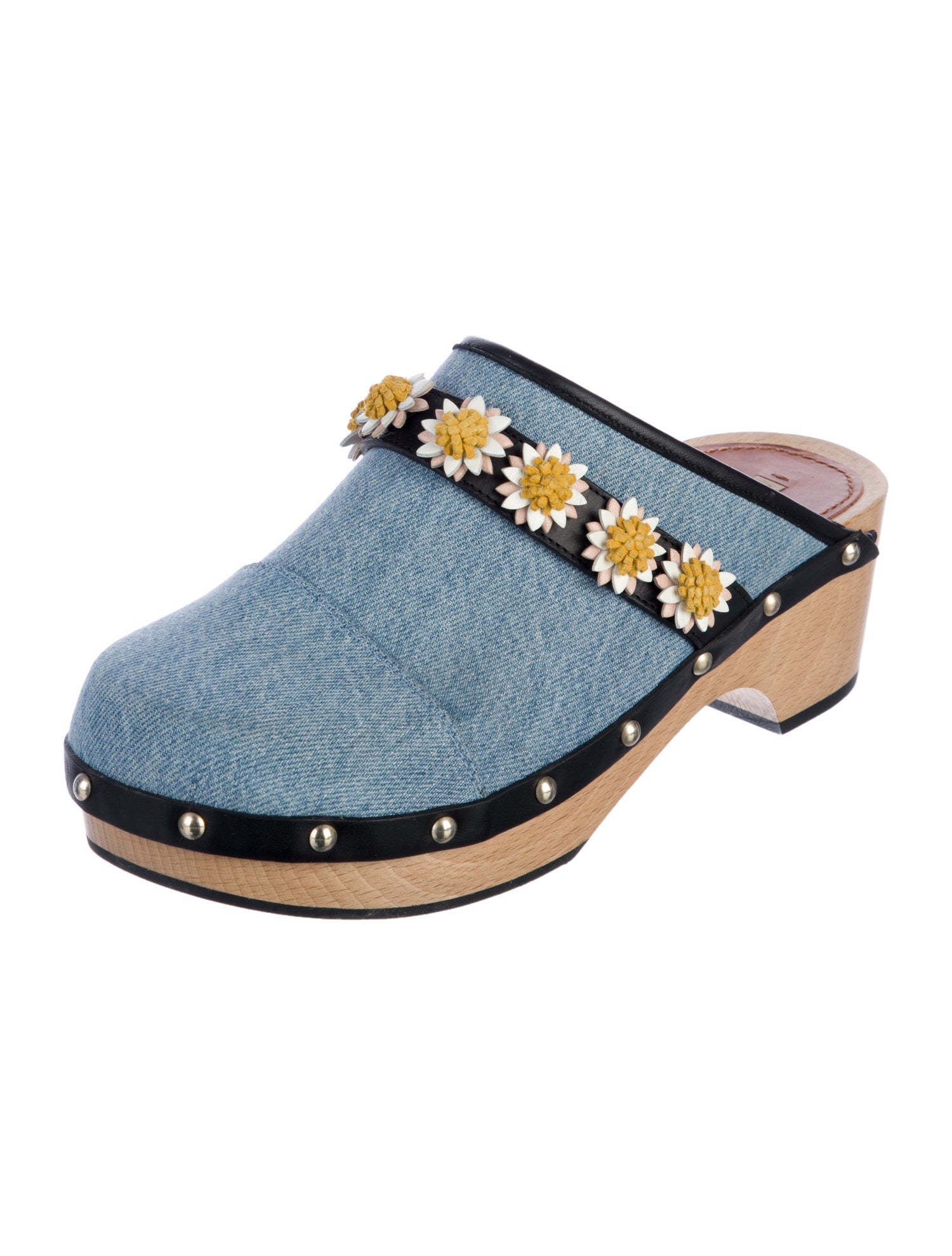 Fabrizio Viti Denim Graphic Print Mules