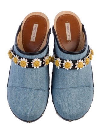 Fabrizio Viti Denim Graphic Print Mules