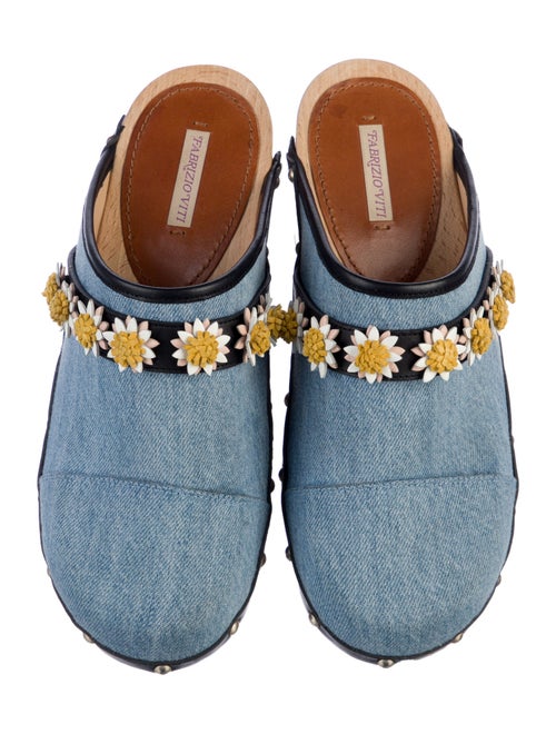 Fabrizio Viti Denim Graphic Print Mules