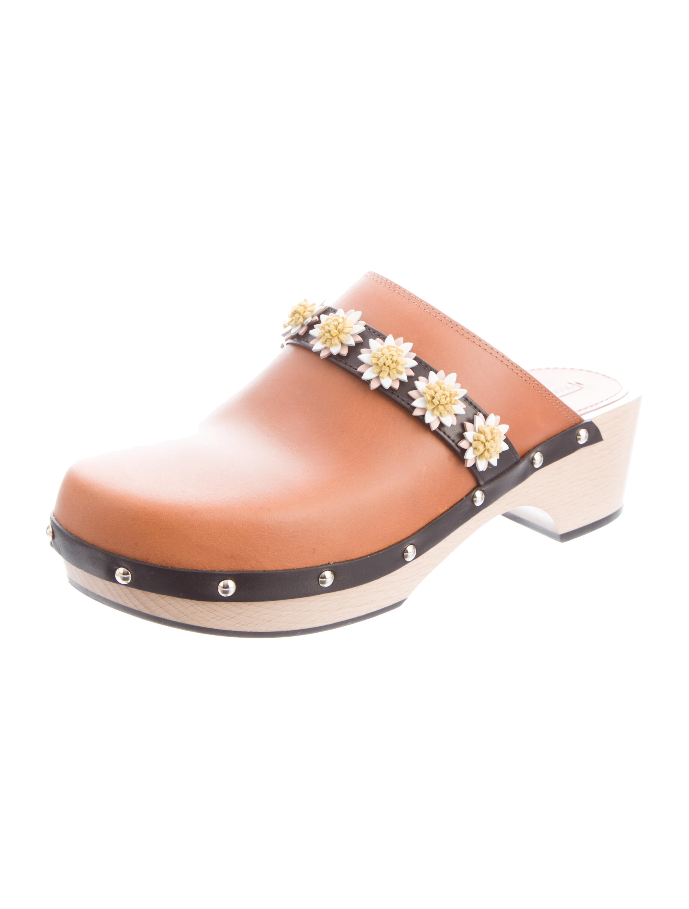 Fabrizio Viti Leather Graphic Print Mules