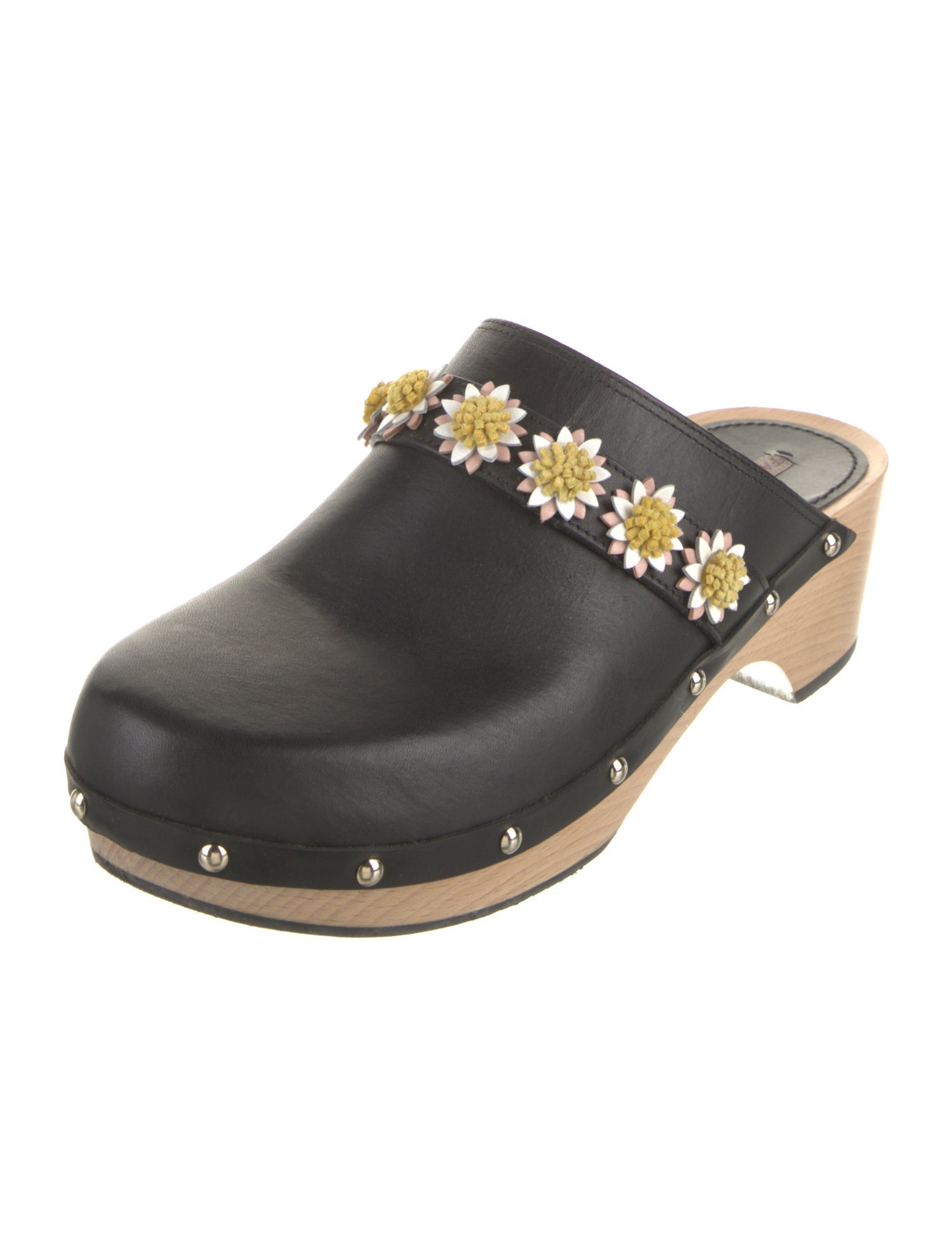 Fabrizio Viti Leather Studded Accents Mules