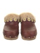 Fabrizio Viti Leather Fur Trim Mules