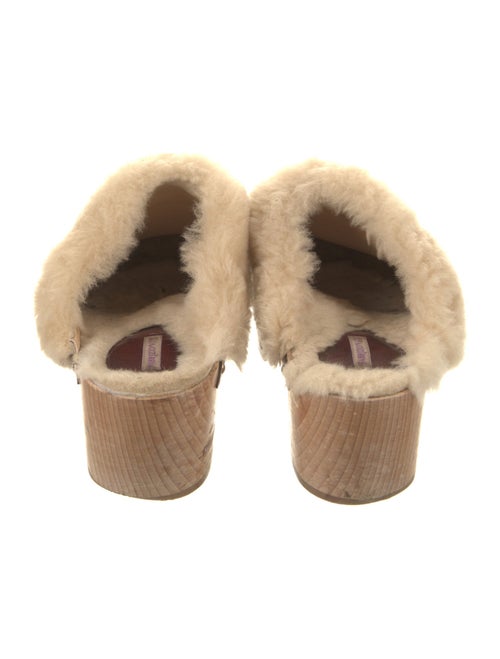 Fabrizio Viti Leather Fur Trim Mules