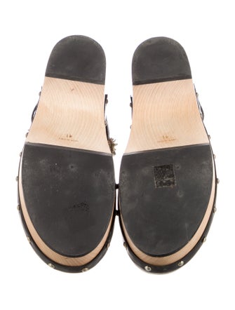 Fabrizio Viti Leather Floral Print Mules