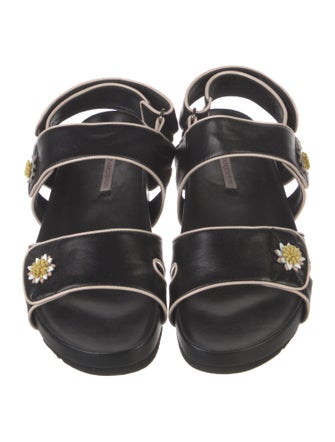 Fabrizio Viti Leather Leather Trim Embellishment Slides