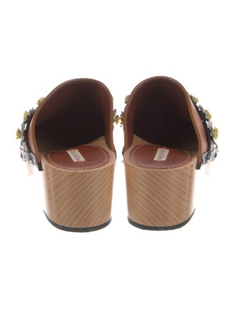 Fabrizio Viti Leather Floral Print Mules