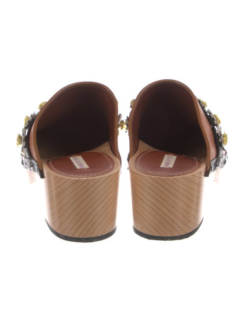 Fabrizio Viti Leather Floral Print Mules
