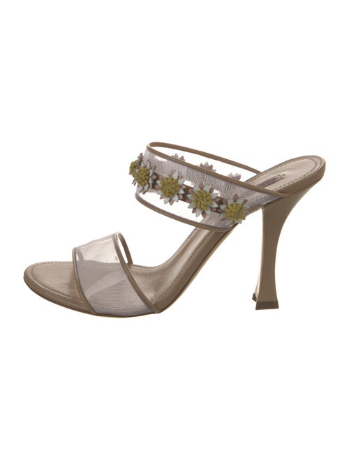 Fabrizio Viti Leather Mesh Accents Slides