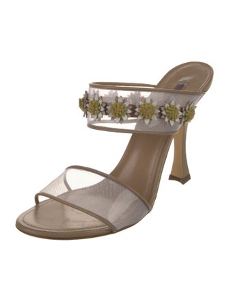 Fabrizio Viti Leather Mesh Accents Slides