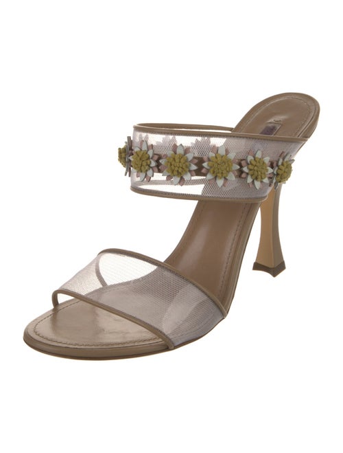 Fabrizio Viti Leather Mesh Accents Slides