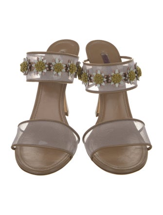 Fabrizio Viti Leather Mesh Accents Slides