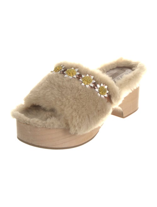 Fabrizio Viti Fur Floral Print Slides