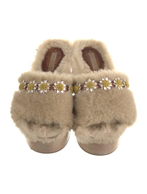 Fabrizio Viti Fur Floral Print Slides