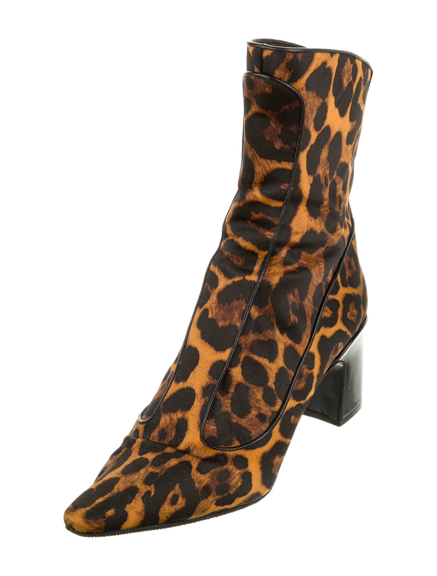 Fabrizio Viti Animal Print Leather Trim Embellishment Boots