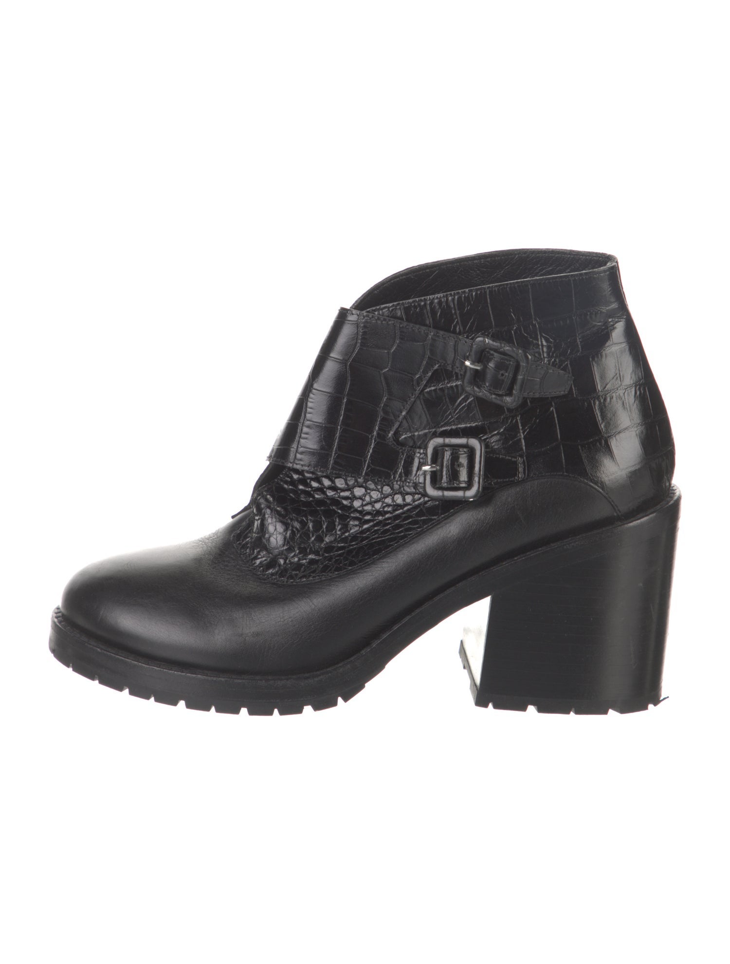 Fabrizio Viti Embossed Leather Printed Lace-Up Boots