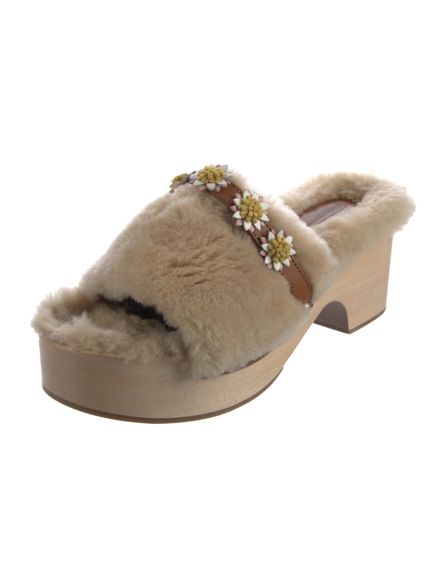 Fabrizio Viti Shearling Printed Slides