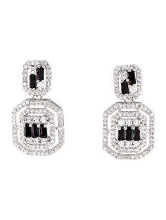 Fallon Cubic Zirconia Deco Drop Earrings