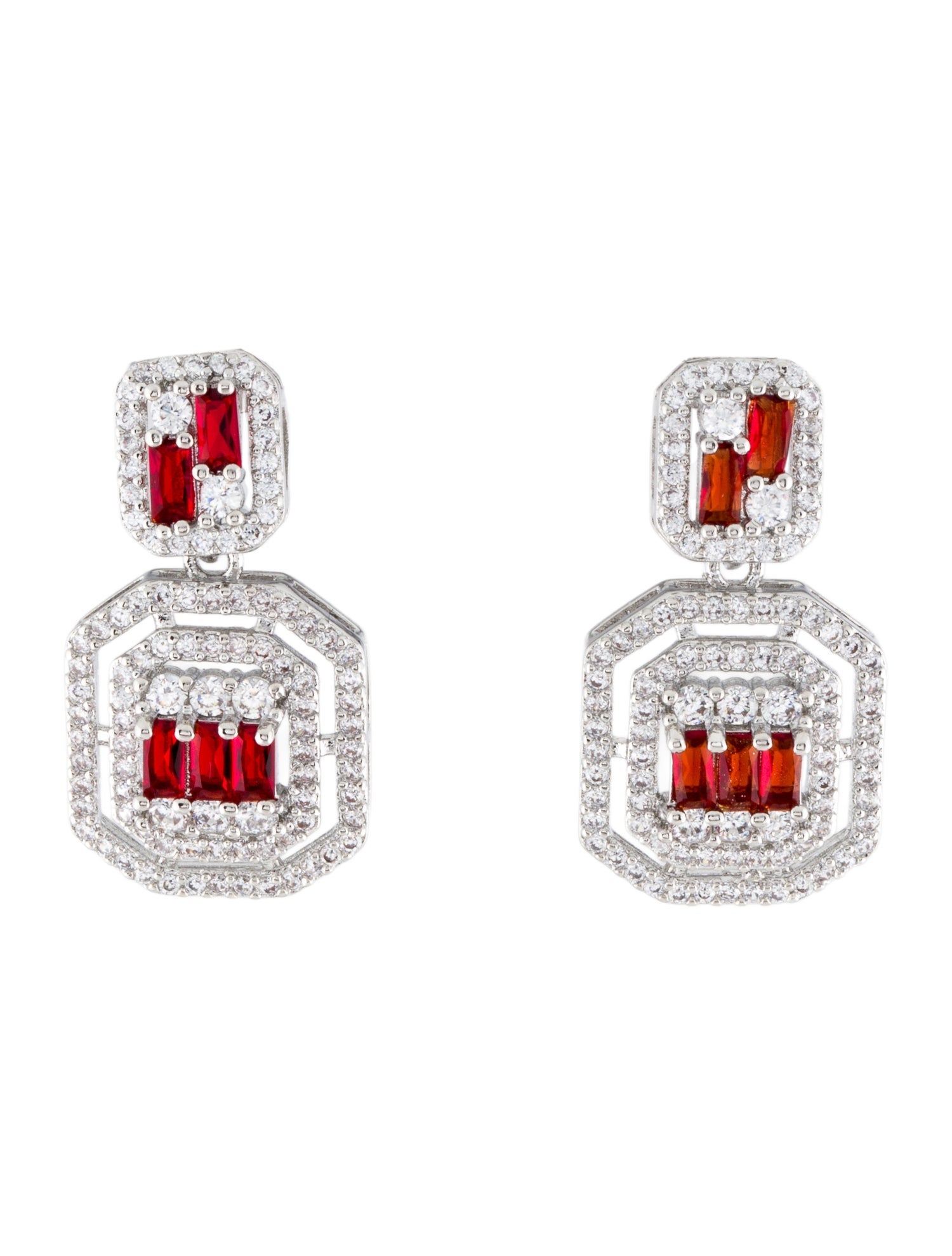 Fallon Cubic Zirconia Deco Drop Earrings