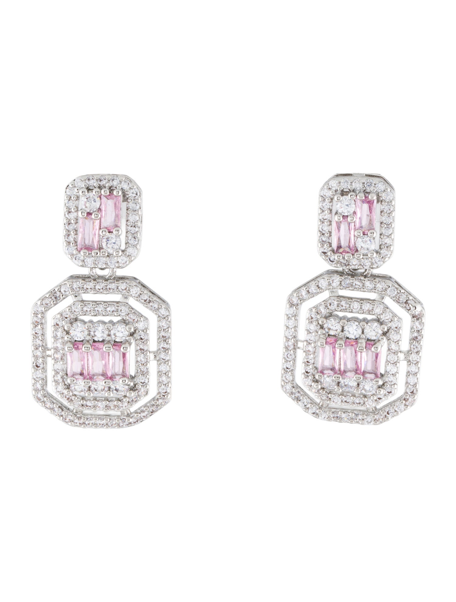 Fallon Cubic Zirconia Deco Drop Earrings