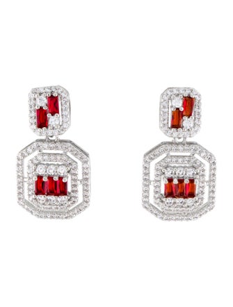Fallon Cubic Zirconia Deco Drop Earrings