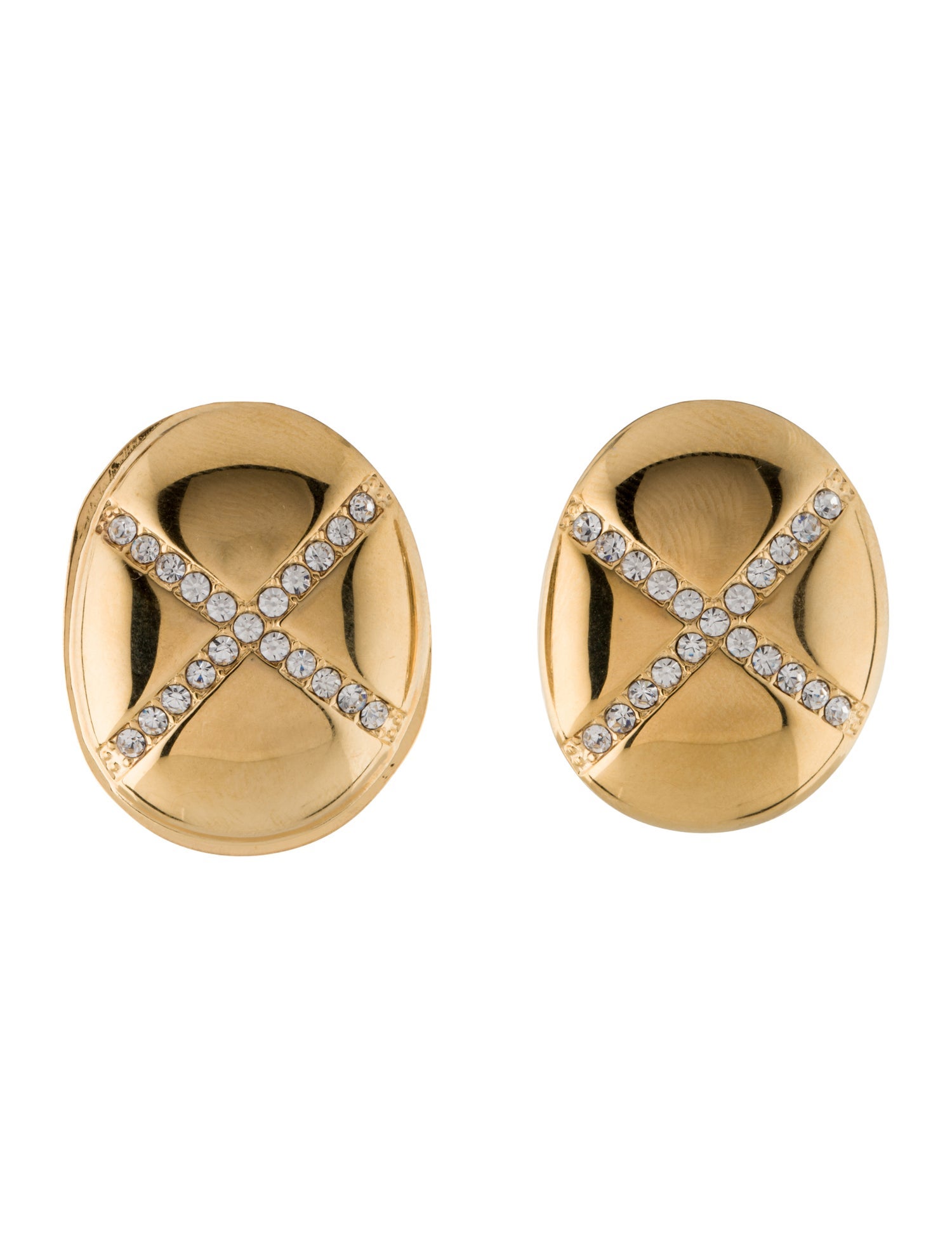 Fallon Pavé X Button Earrings