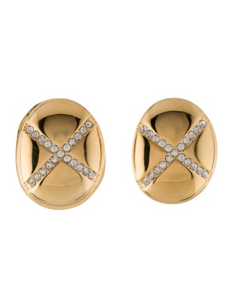 Fallon Pavé X Button Earrings