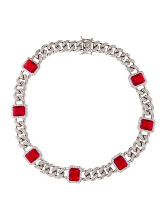 Fallon Cubic Zirconia & Crystal Station Collar Necklace