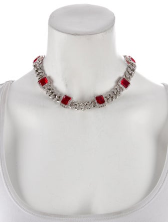 Fallon Cubic Zirconia & Crystal Station Collar Necklace