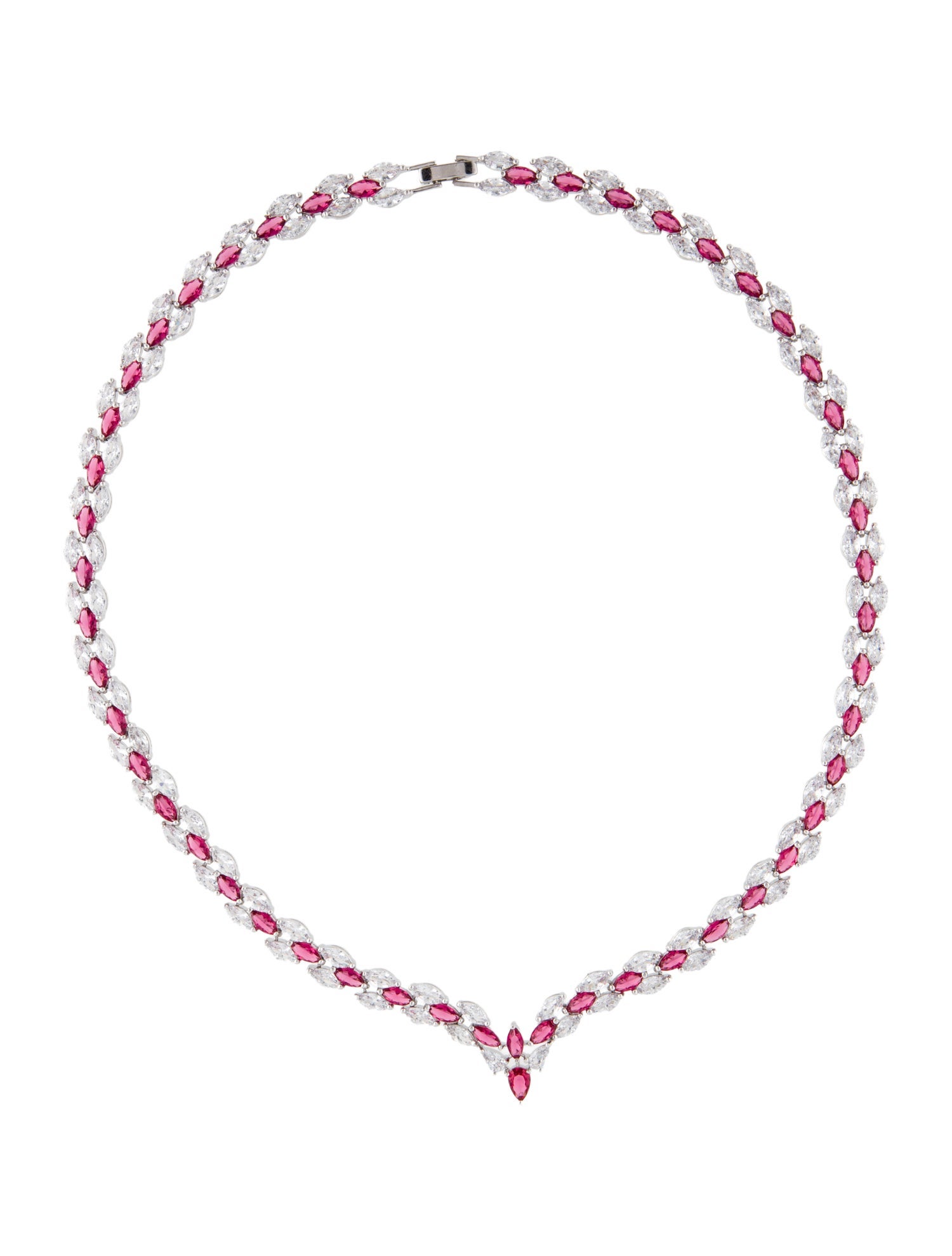 Fallon Cubic Zirconia Marquis Laurel Collar Necklace