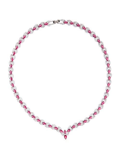 Fallon Cubic Zirconia Marquis Laurel Collar Necklace