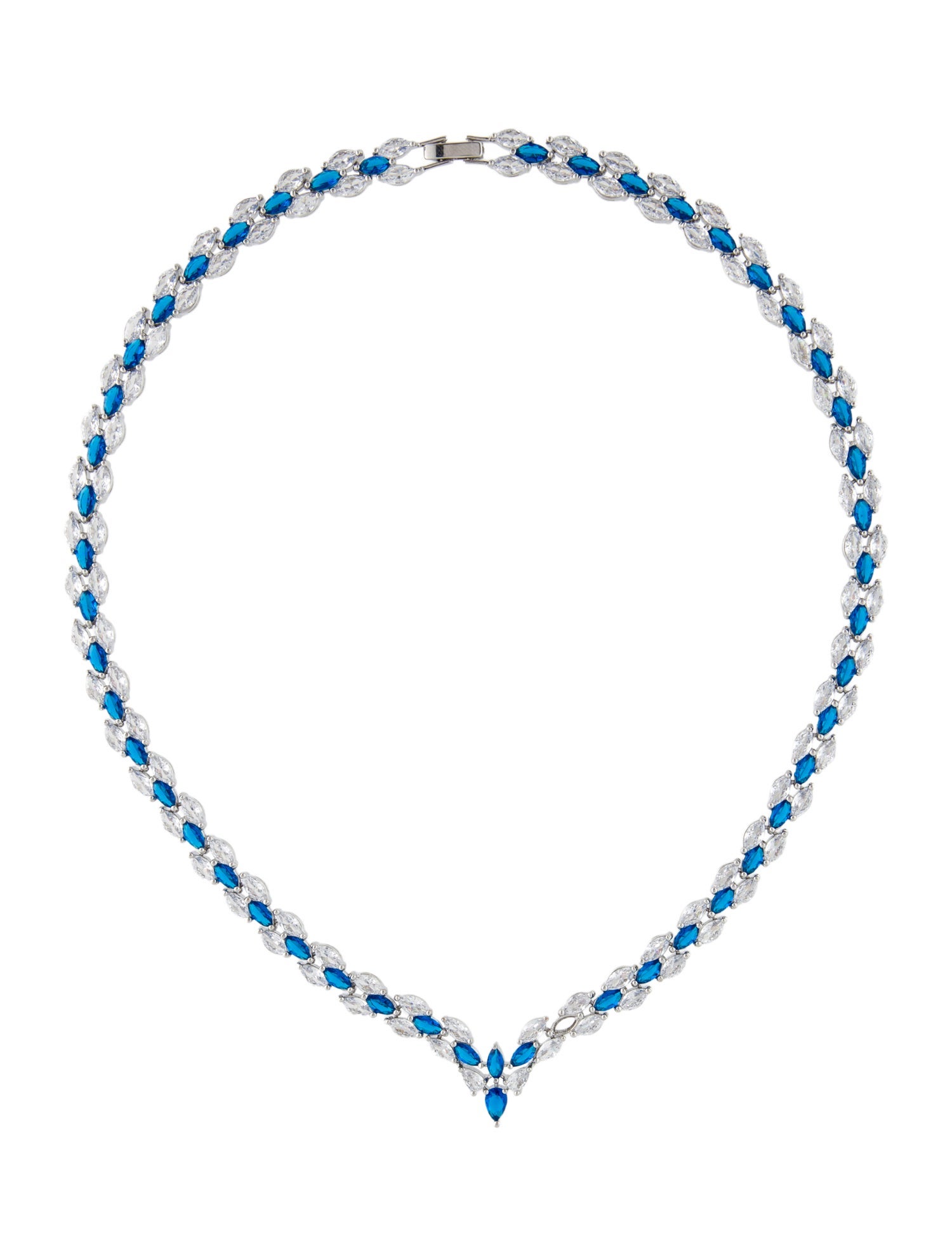 Fallon Cubic Zirconia Marquis Laurel Collar Necklace