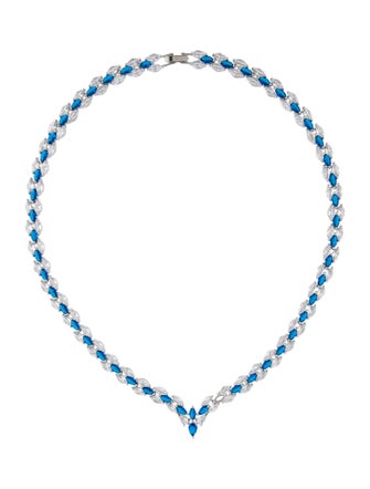 Fallon Cubic Zirconia Marquis Laurel Collar Necklace