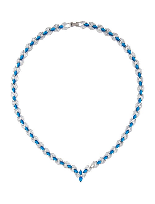 Fallon Cubic Zirconia Marquis Laurel Collar Necklace