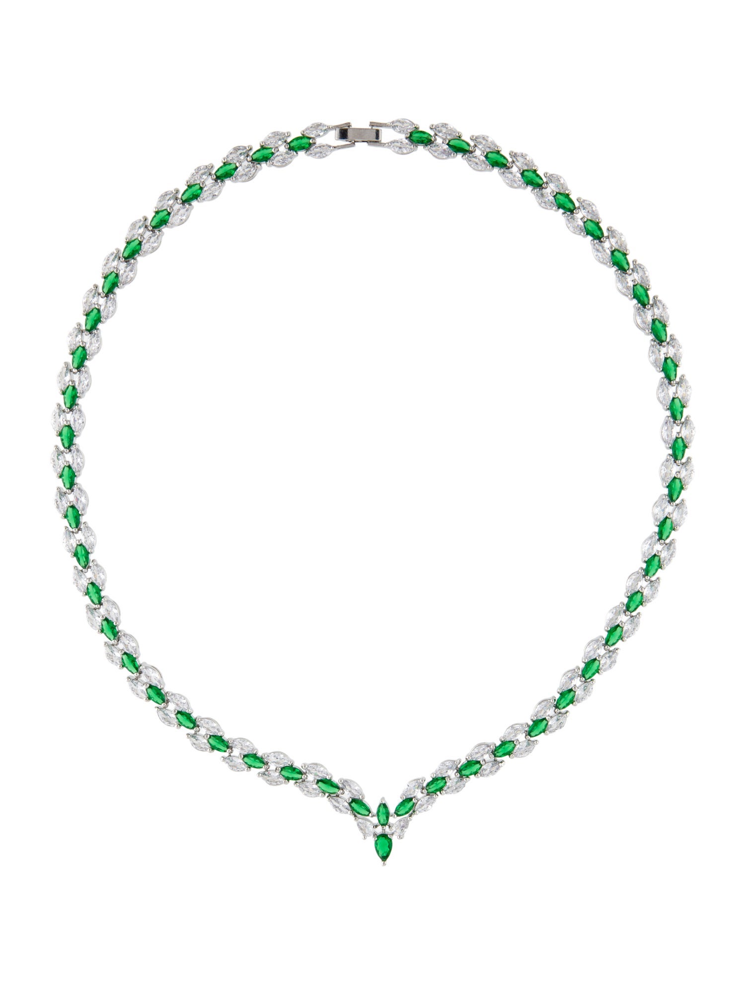 Fallon Cubic Zirconia Marquis Laurel Collar Necklace