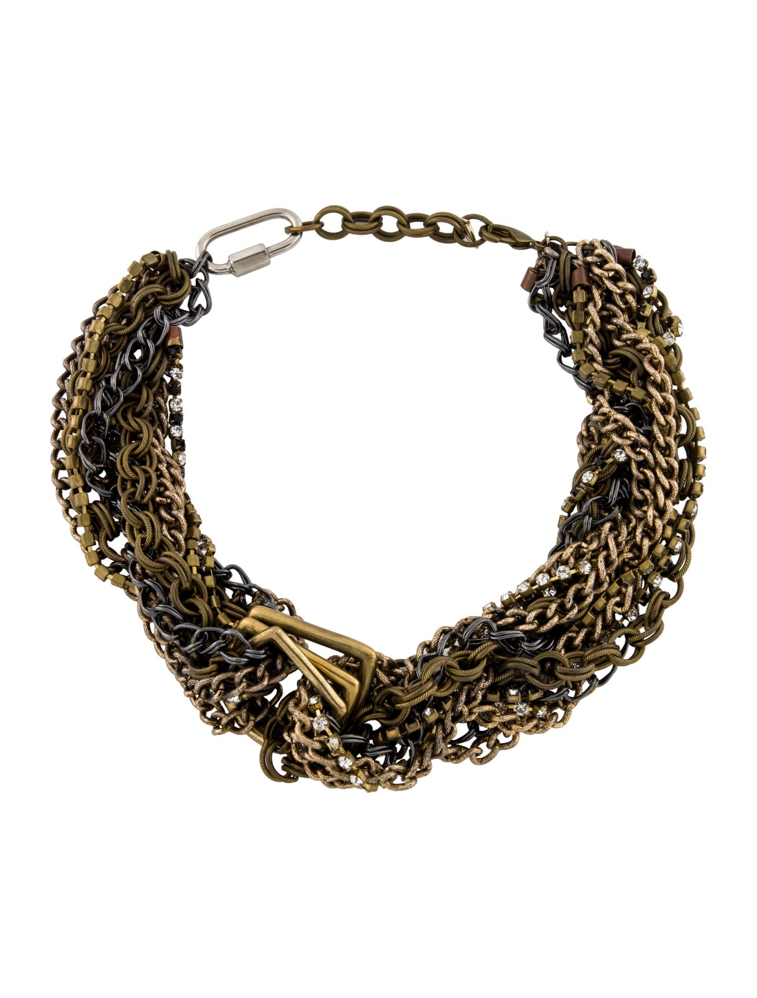 Fallon Two-Tone Crystal Collar Necklace