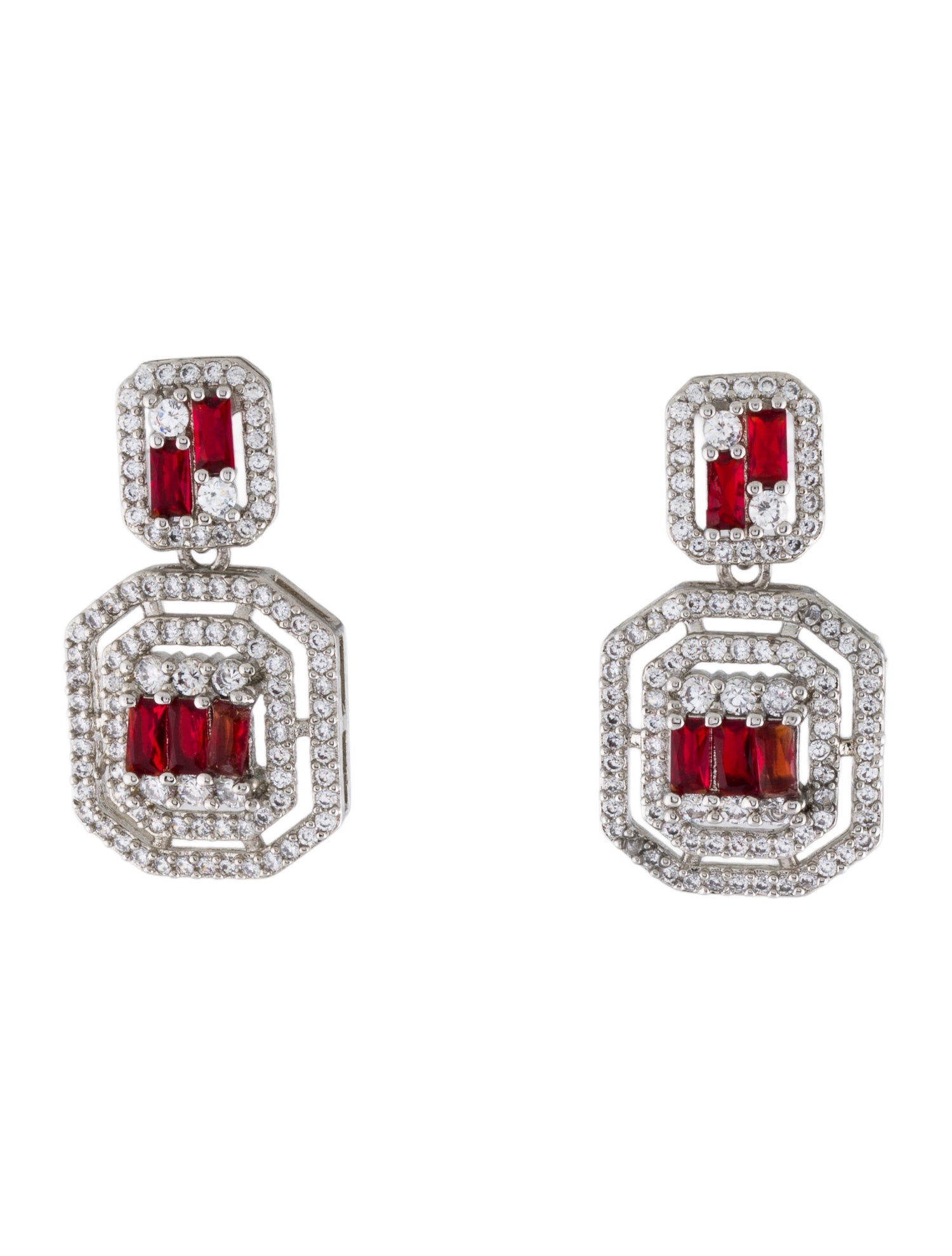 Fallon Cubic Zirconia Deco Drop Earrings