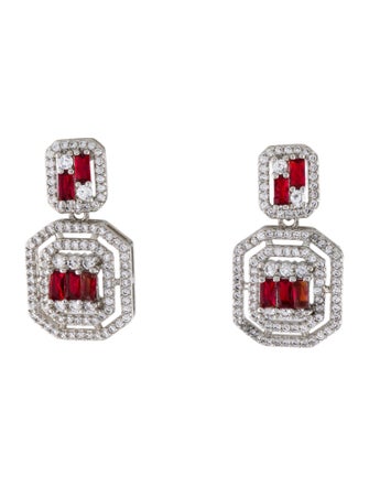 Fallon Cubic Zirconia Deco Drop Earrings