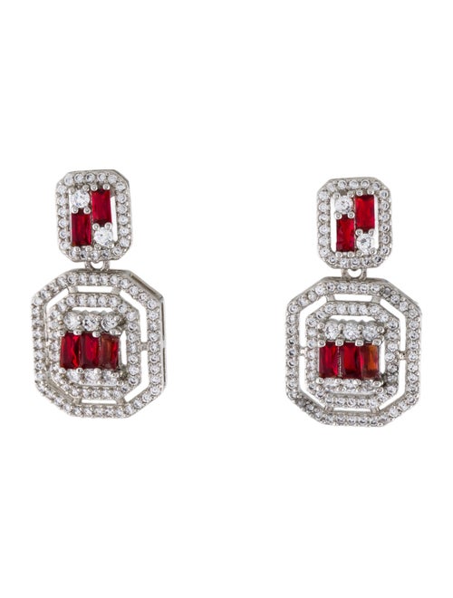 Fallon Cubic Zirconia Deco Drop Earrings