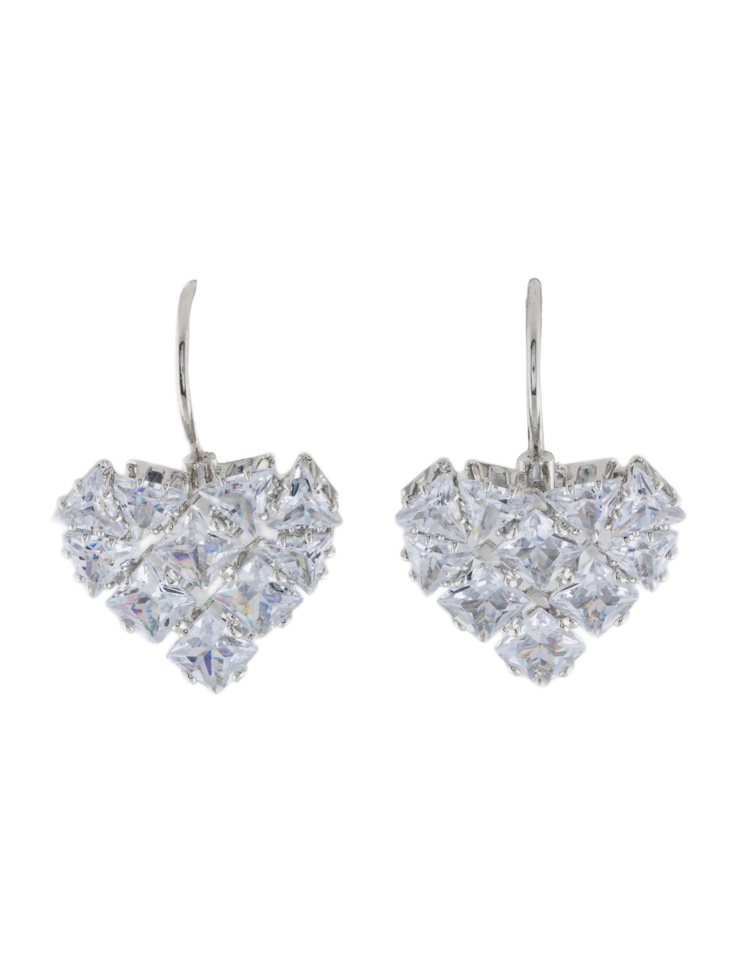 Fallon Cubic Zirconia Cluster Heart Drop Earrings