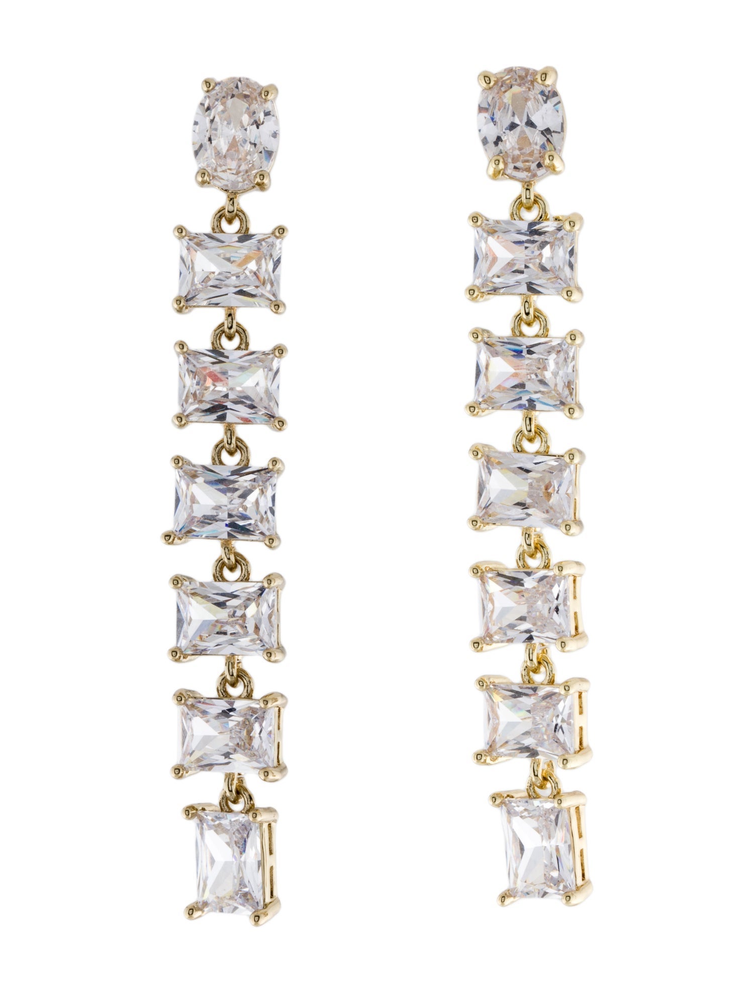Fallon Cubic Zirconia Linear Drop Earrings