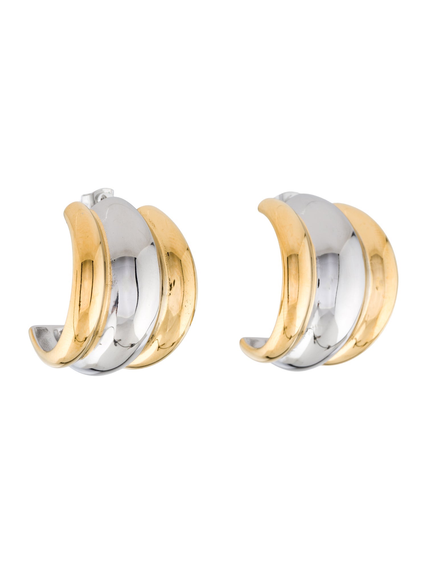 Fallon Two-Tone Camilla Ribbed Hoop Earrings