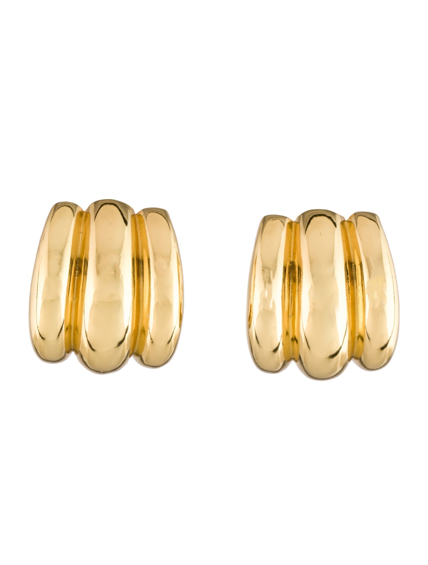 Fallon Large Three Ribbed Clip-On Earrings