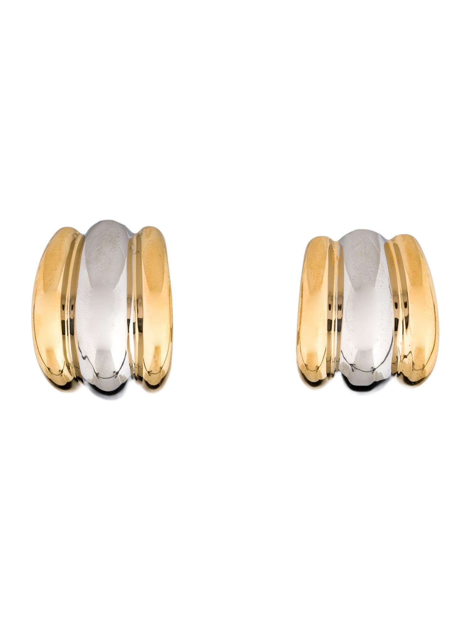 Fallon Two-Tone Camilla Ribbed Hoop Earrings