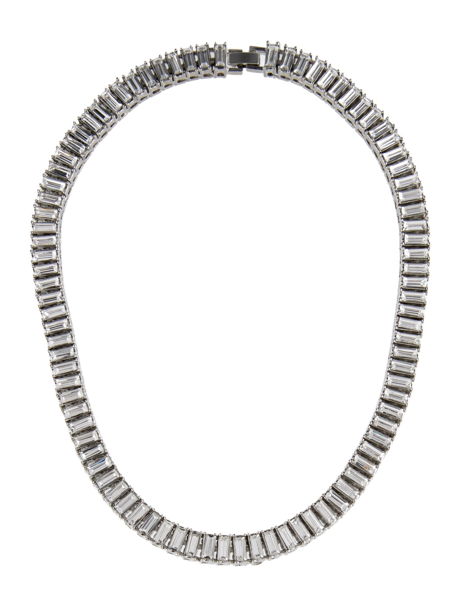 Fallon Cubic Zirconia Swag Baguette Necklace