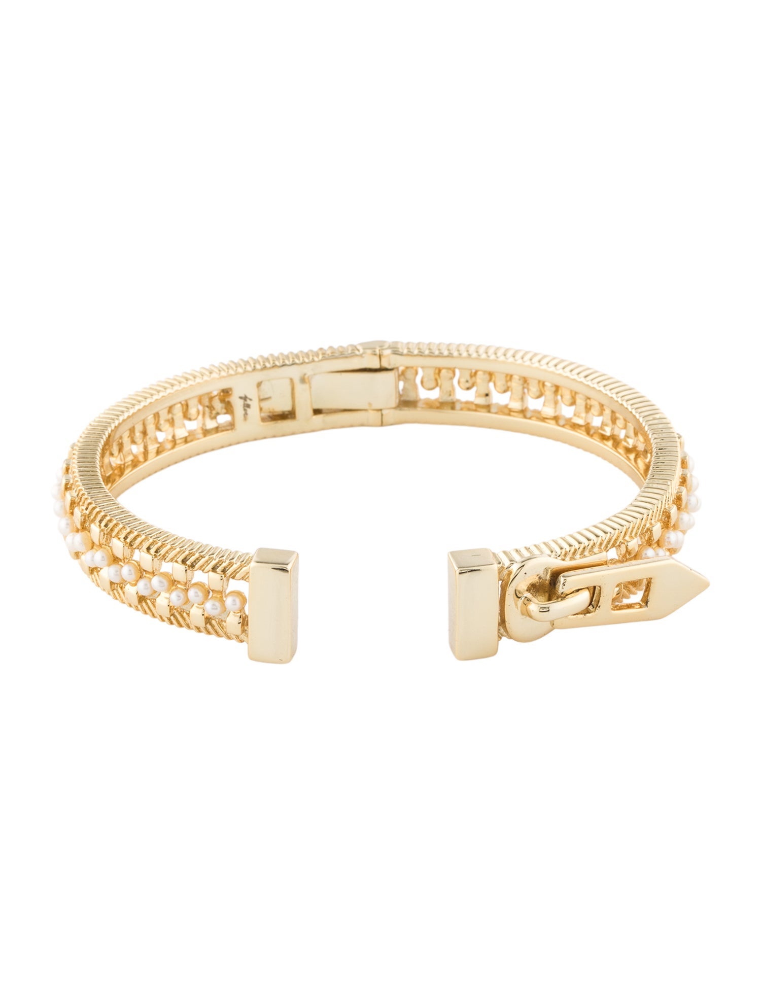 Fallon Faux Pearl Palm Cuff Bracelet